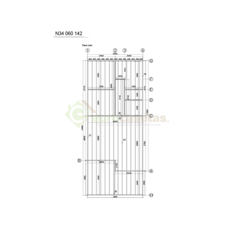 Casa de madera residencial Eira 61 m², 44 mm