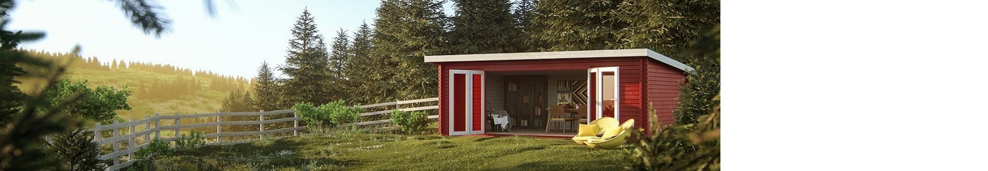 Flat roof wood booth | Eurocasetas