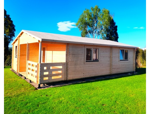 Casa de madera ALMERIA 53m2, 44mm montada en PORTUGAL