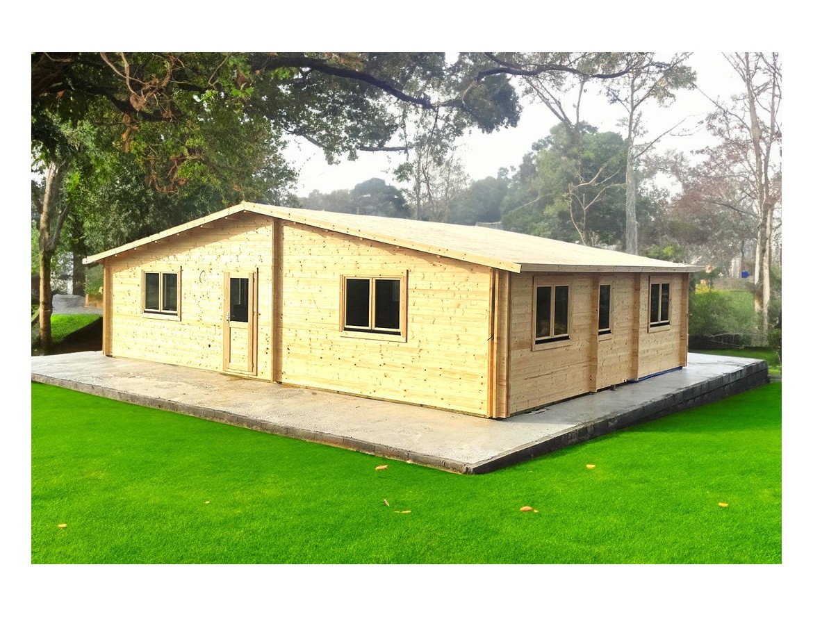 Casa de madera JENNIFER MODIFICADA 87m² , 44-50-44mm montada en PORTUGAL Casa de madera JENNIFER MODIFICADA 87m² , 44-50-44mm montada en PORTUGAL