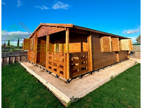 Casa de madera ALMERIA 53m2 44mm montada en ZARAGOZA