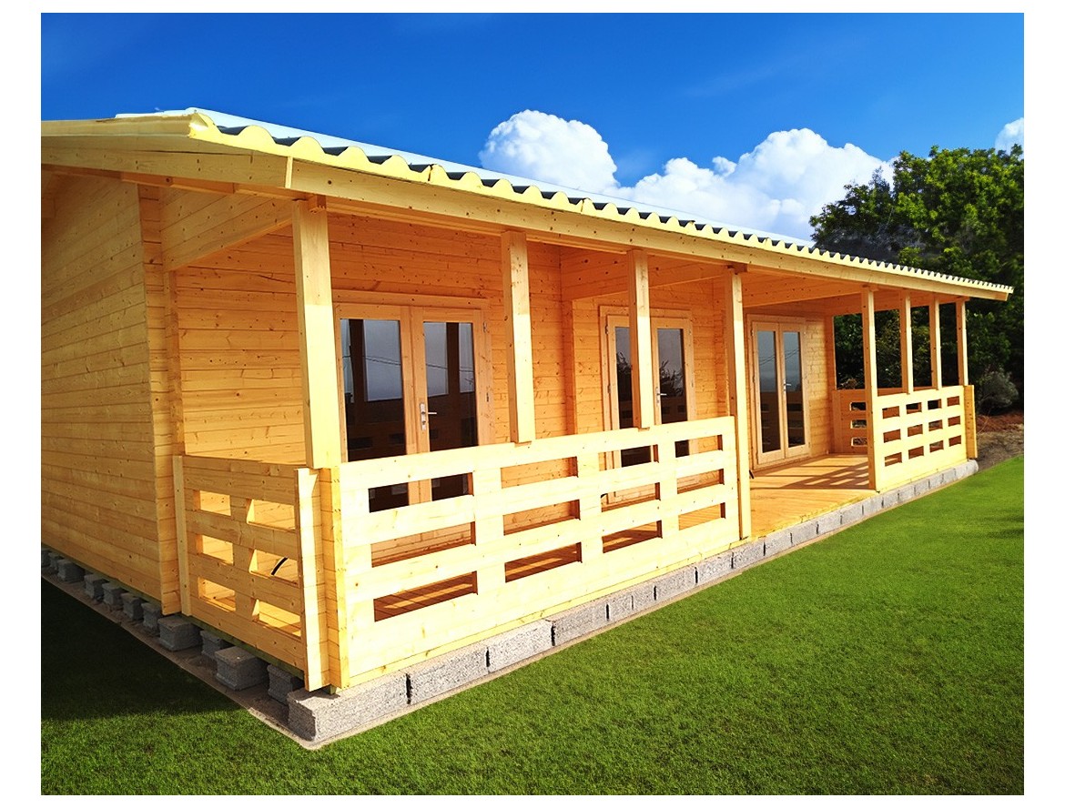 Casa de madera MAGDA 74m2, 44mm (modificada) montada en GUADALAJARA