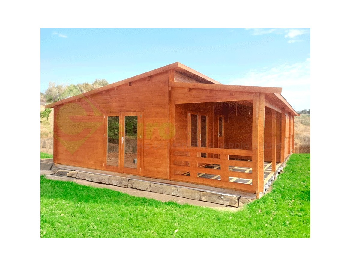 Casa de madera IBÉRICA MODIFICADA 93,5m² 44mm montada en MÁLAGA 