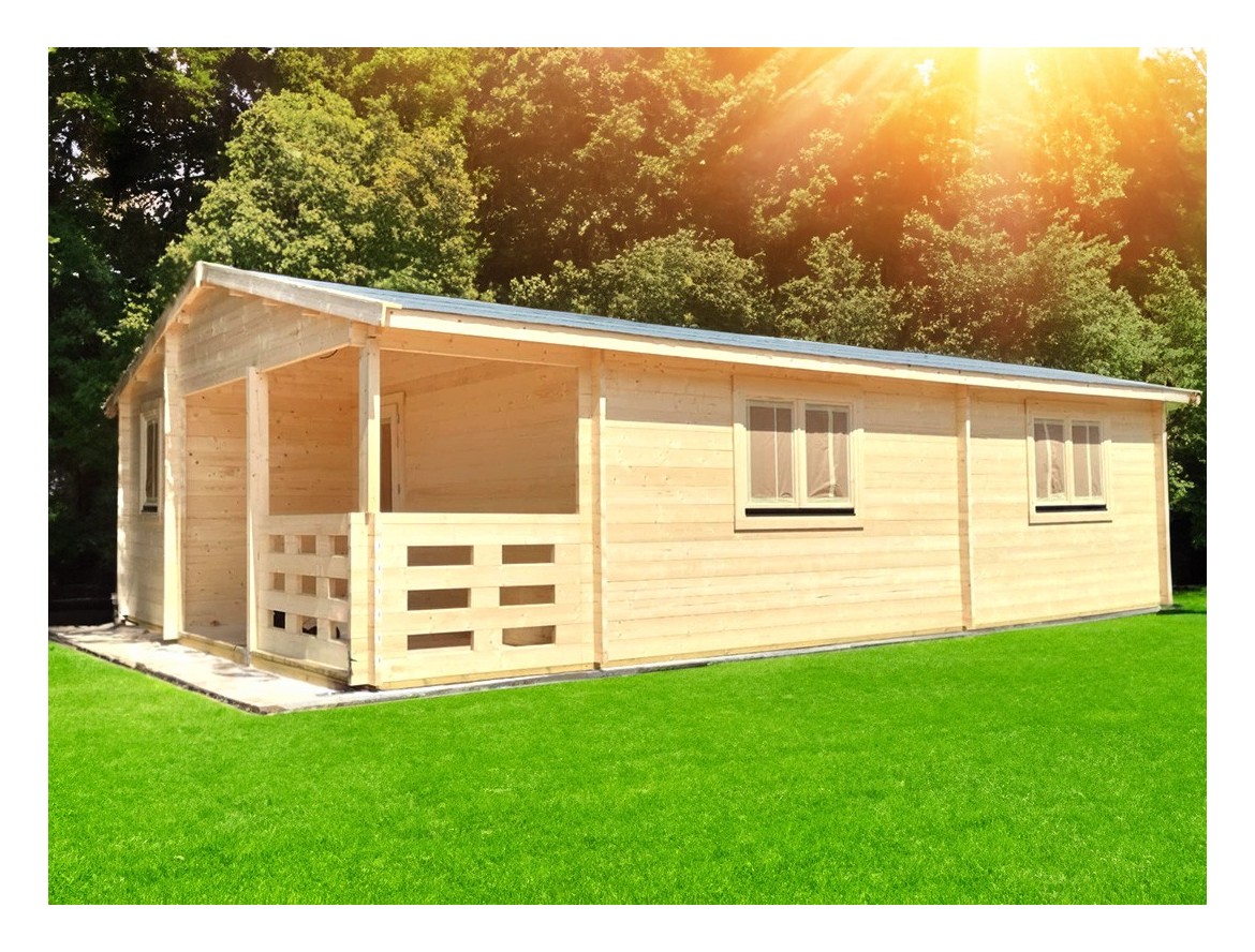 Casa de madera ALMERIA de 53m², 44mm montada en Salir de Matos (Portugal)