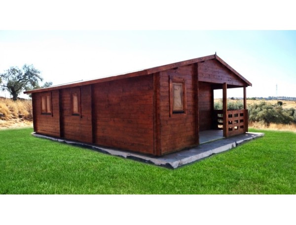Casa de madera ALMERIA 53?², 44mm montada en OROPESA, TOLEDO