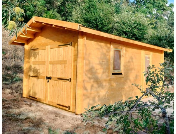 Garaje de madera BRIN 1 350x550cm  44mm montado en EL ARENAL (ÁVILA)