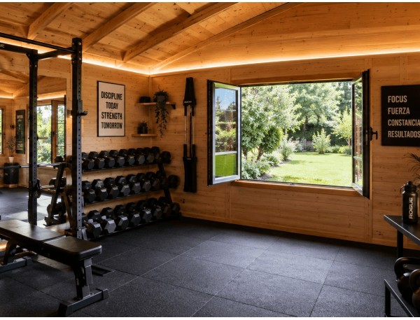 CASETA DE MADERA PARA GYM EN CASA: CÓMO CREAR TU PROPIO ESPACIO FITNESS EN EL JARDÍN